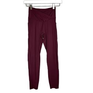 NWT Women's Halara Burgundy Colored 7/8 Length Athletic Leggings, Size Small